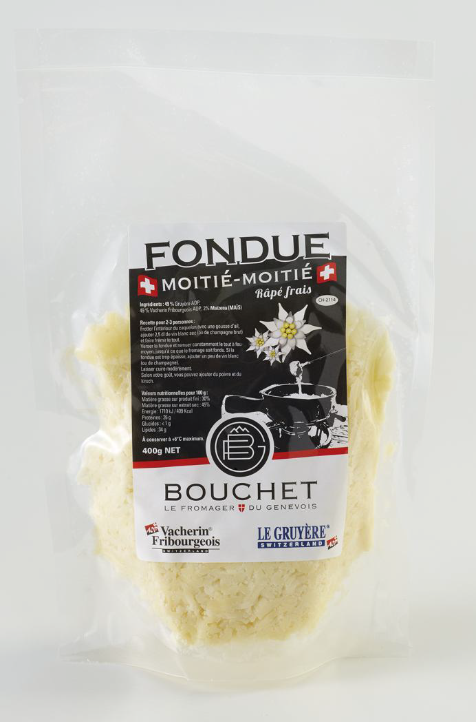 Fondue Suisse moitié - moitié (Gruyere suisse - Vacherin fribourgeois ...