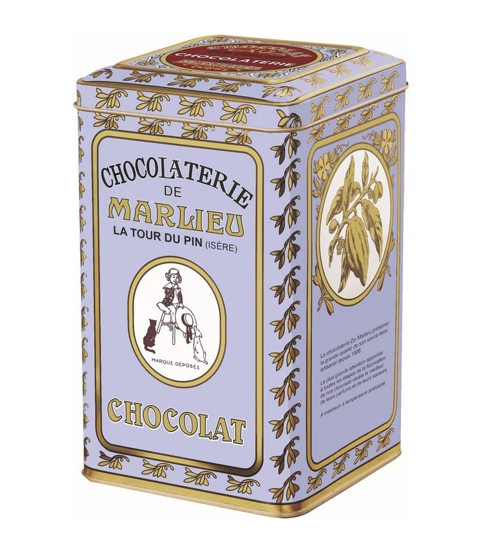 Galets de chocolat à fondre (boîte métal) (65% cacao)
