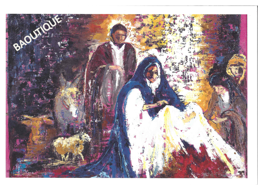 Lot de 10 cartes de voeux - "Il est né, le divin enfant!" par Julie d'Aragon