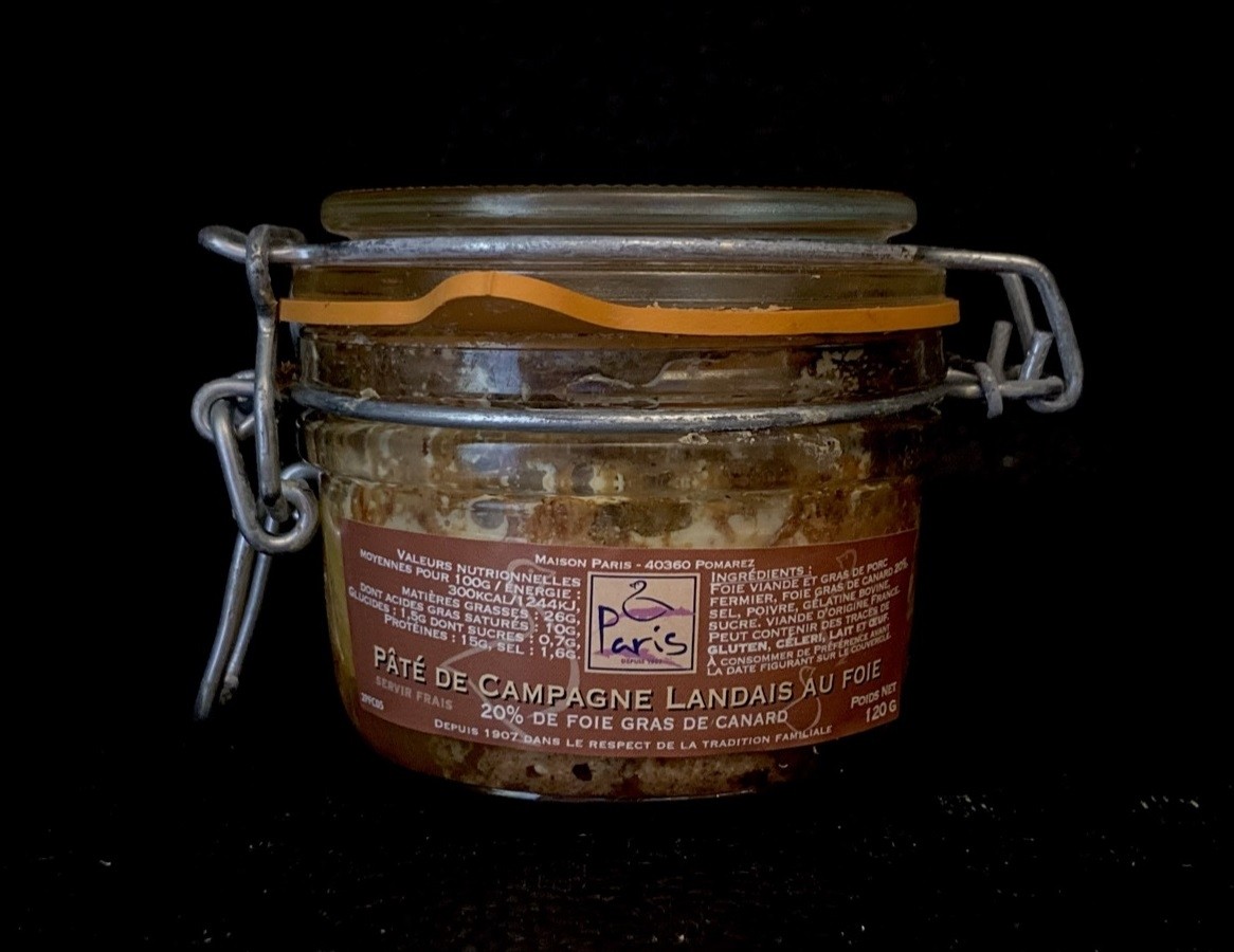 Pâté de campagne landais au foie gras - bocal de 180g