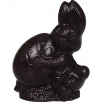 Lapin de Pâques en chocolat noir et friandises