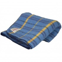 Grand plaid pur laine des Pyrénées - ECOSSAIS BLEU