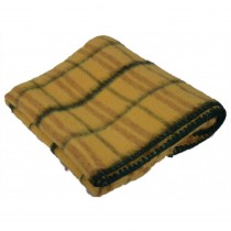 Plaid pur laine des Pyrénées - ECOSSAIS JAUNE