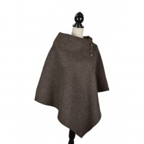 Poncho pur laine - Marron