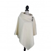 Poncho pur laine - blanc