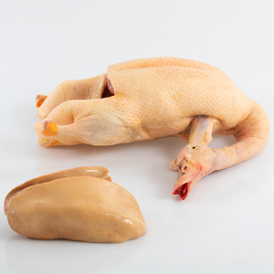 Canard gras du Sud-Ouest Label Rouge entier avec son foie gras 